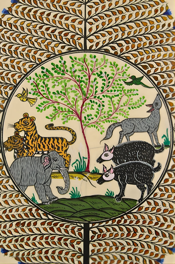 Sacred Continuum: Tree of Life – Orissa Pattachitra Painting