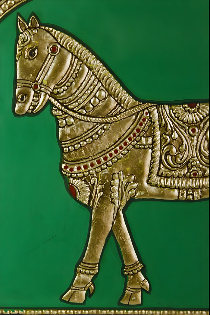 Golden Horse - Mysore Paintings (22KT Gold Leaf)