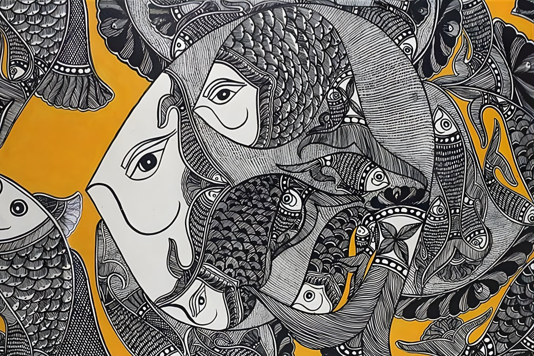 Ras of the Fish - Madhubani Painting