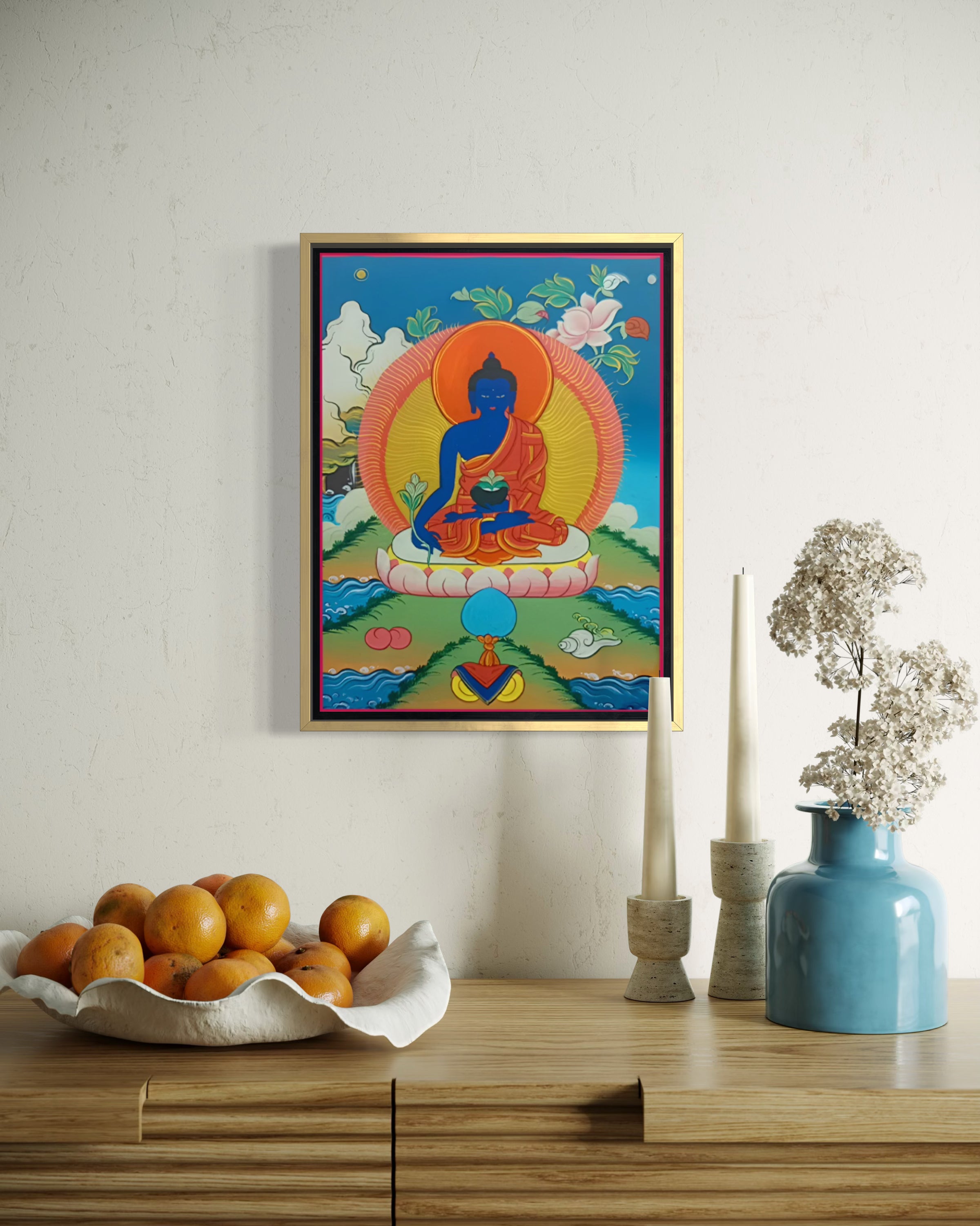 Bhaisajyaguru: The Healing Presence - Ladakh Thangka Painting