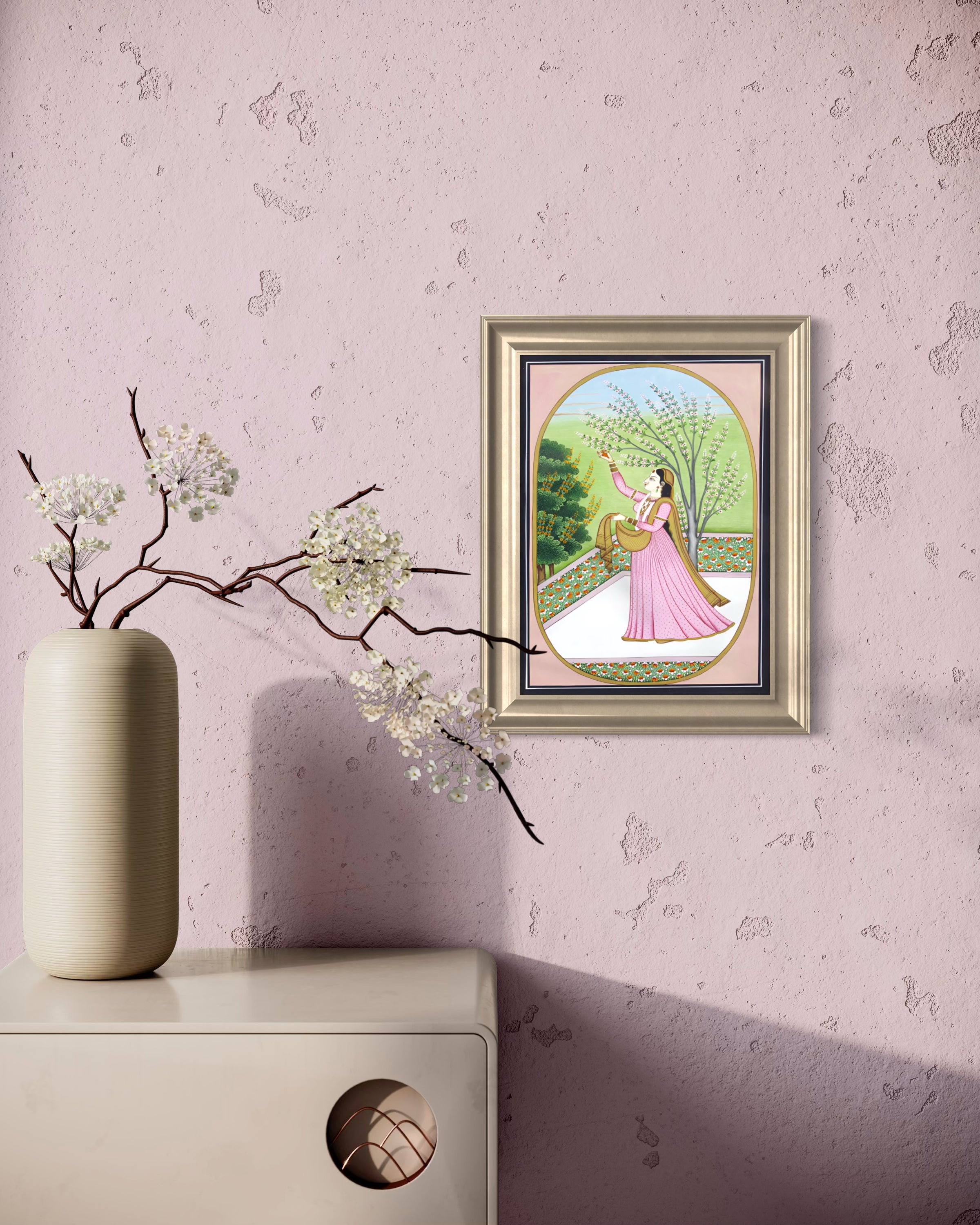 Garden Reverie – A Kangra Miniature