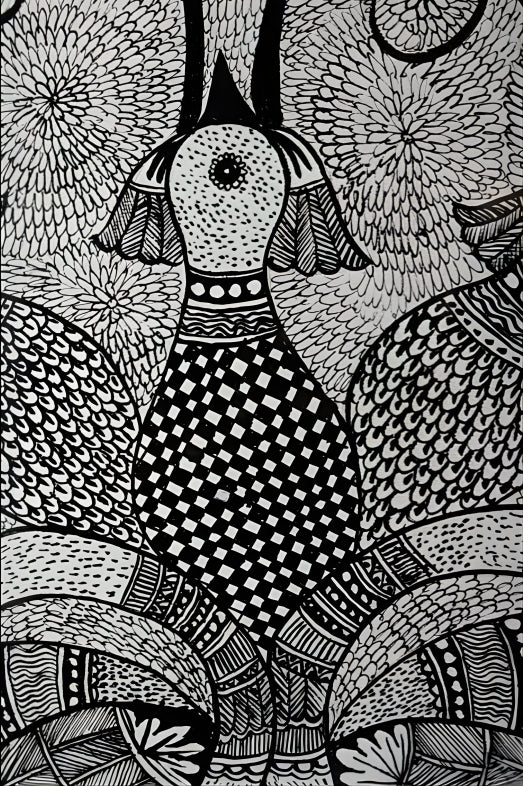 Song of the Peacock: Birds in Harmony - Madhubani Paintings
