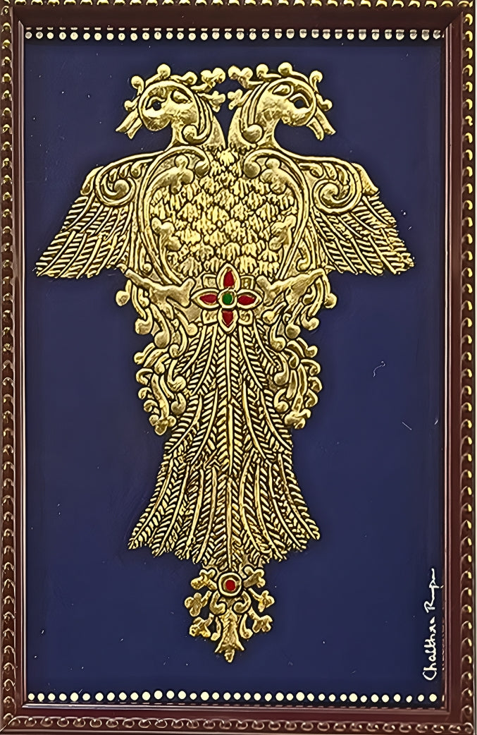 Gandaberunda – Mysore Painting (22KT Gold Leaf)