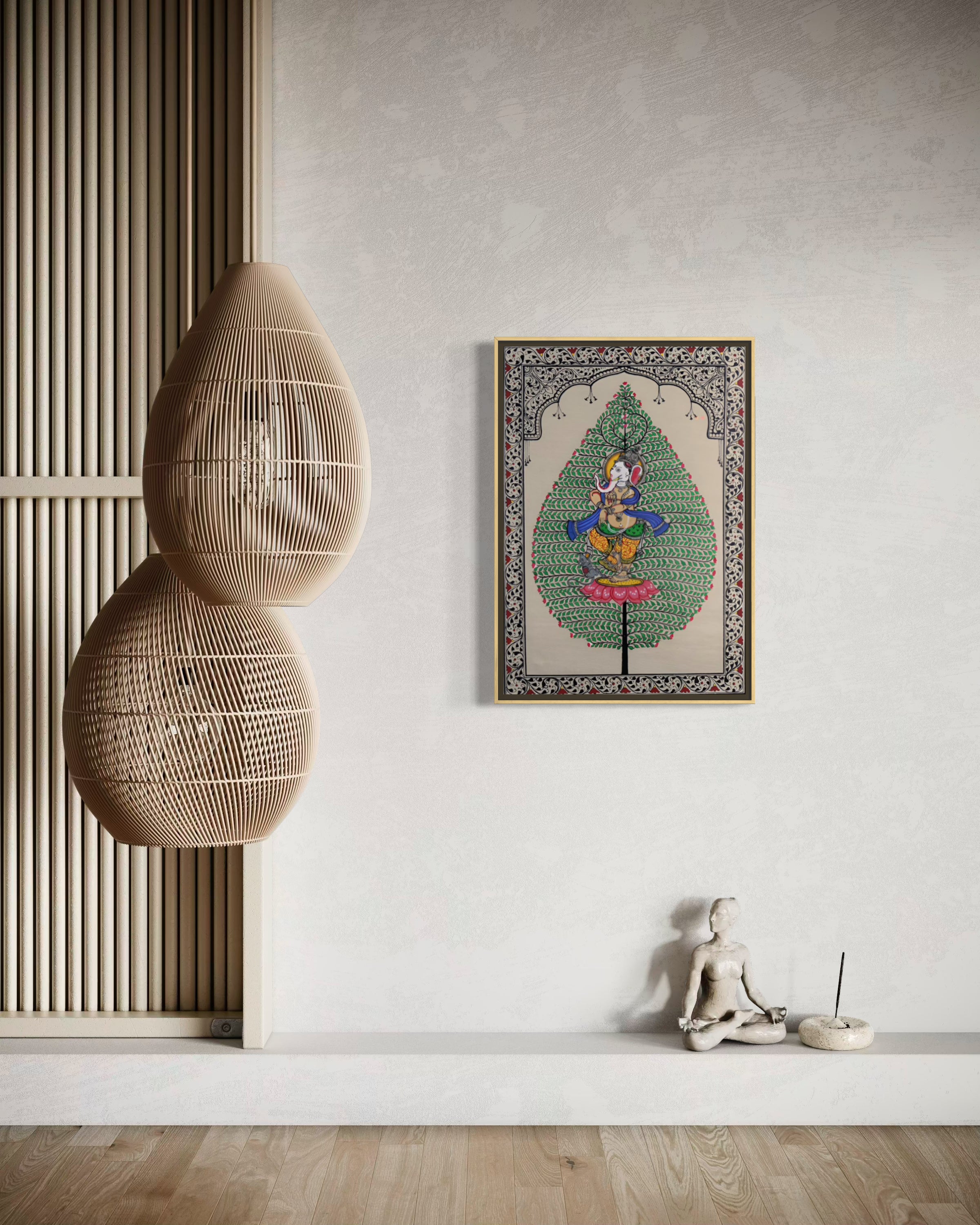 Auspicious Continuum: Ganesha in the Tree of Life – Orissa Pattachitra Painting