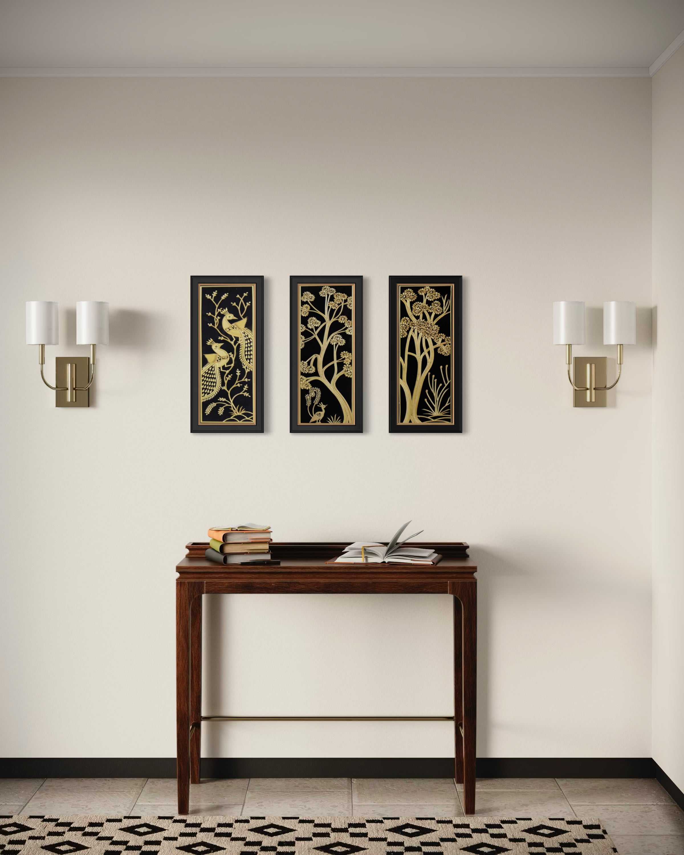 Tree of Life with Peacock – Sikki Heritage Art