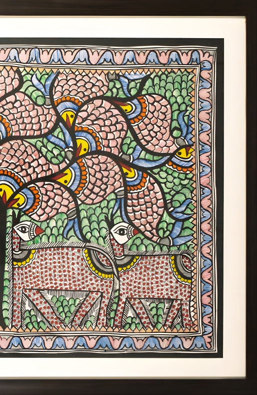 Harmony of Land and Water - Madhubani Painting