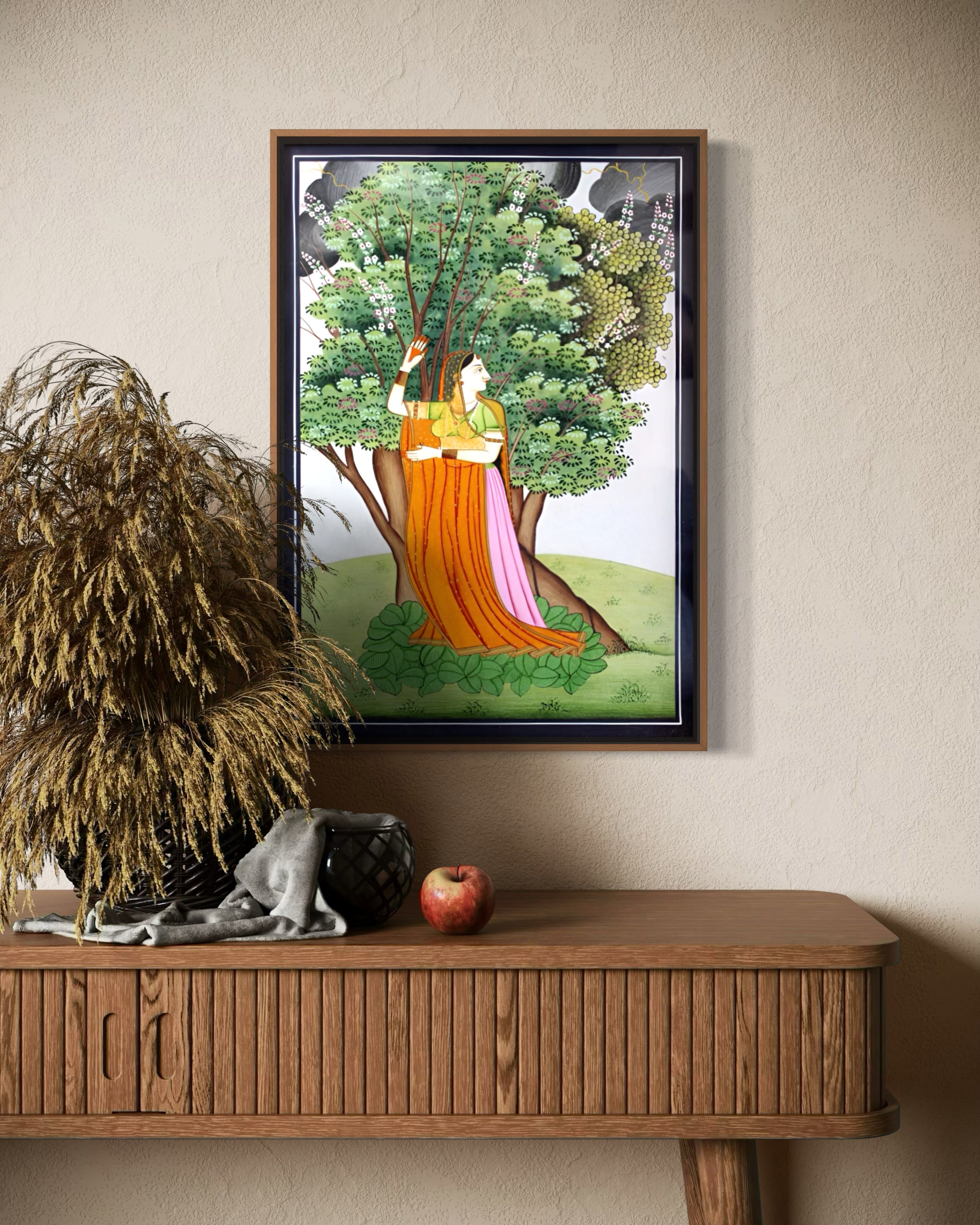 Nayika Beneath the Tree – A Kangra Miniature