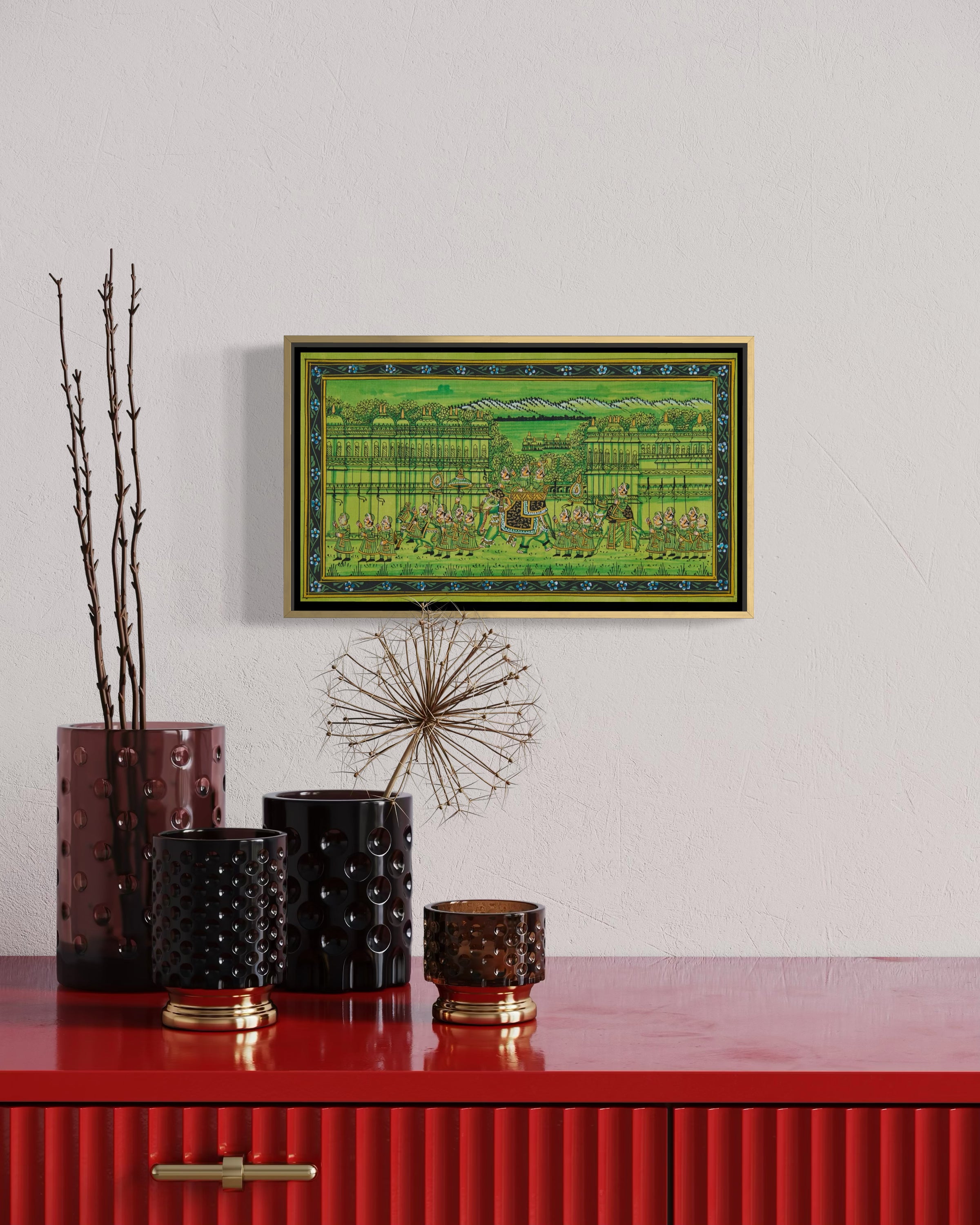 Green Army Procession Painting