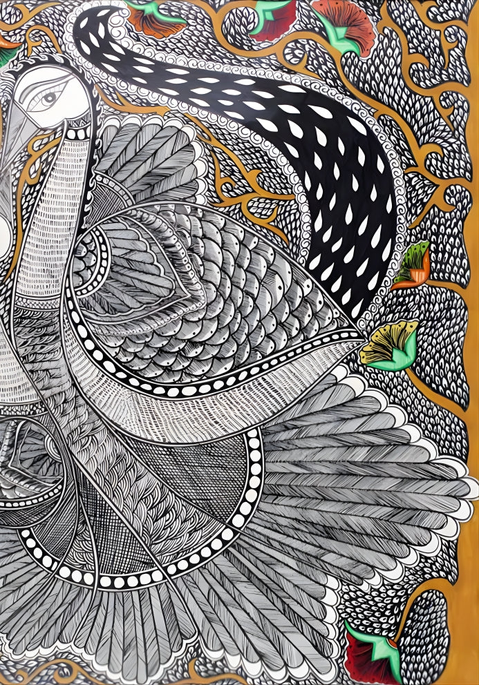 Peacock Ras – Madhubani Painting