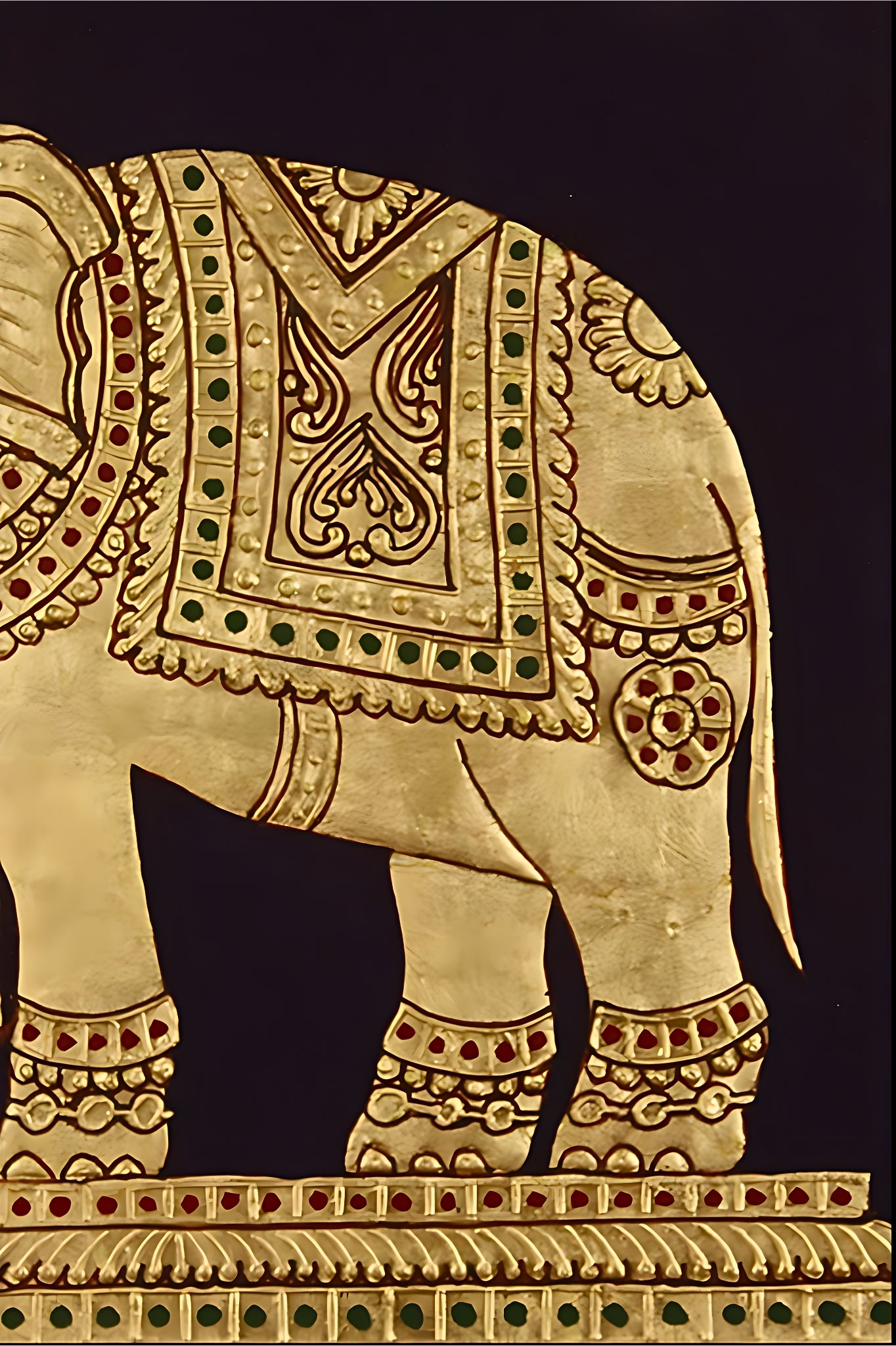 Golden Elephant - Mysore Painting (22KT Gold Leaf)