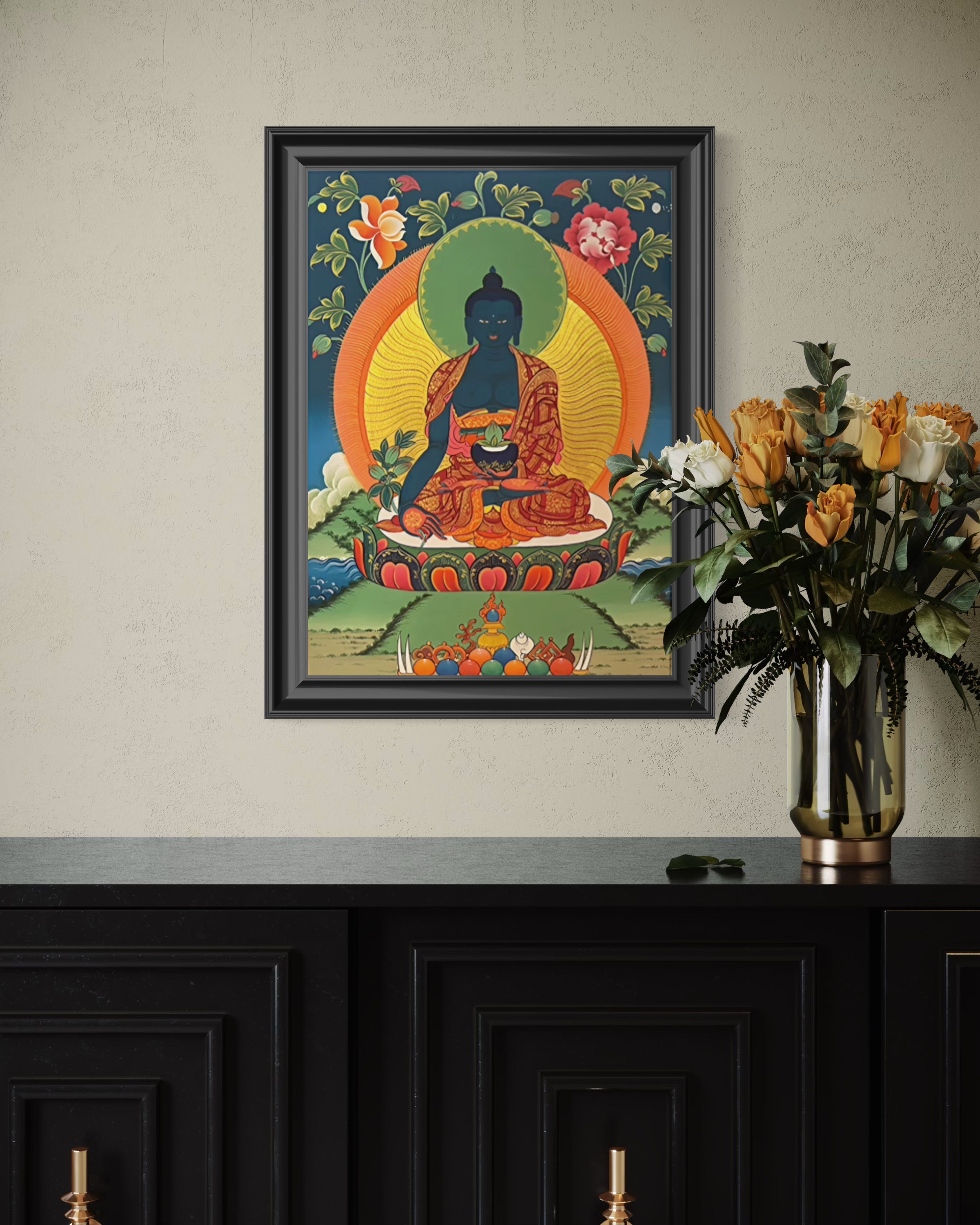 Bhaisajyaguru: The Master of Healing – Ladakh Thangka