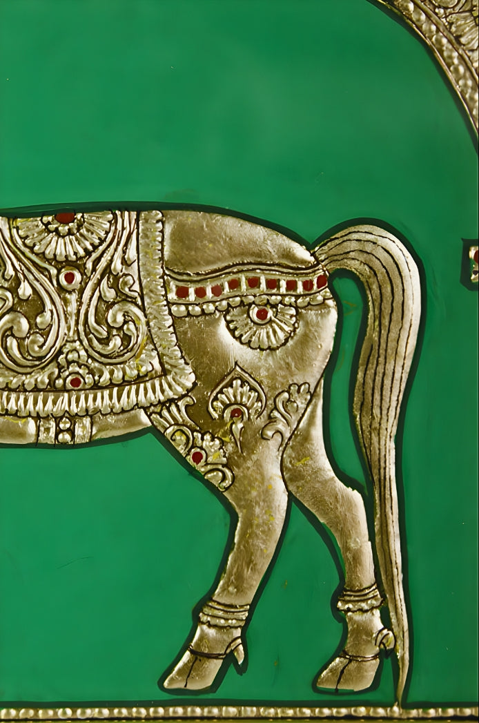 Golden Horse - Mysore Paintings (22KT Gold Leaf)
