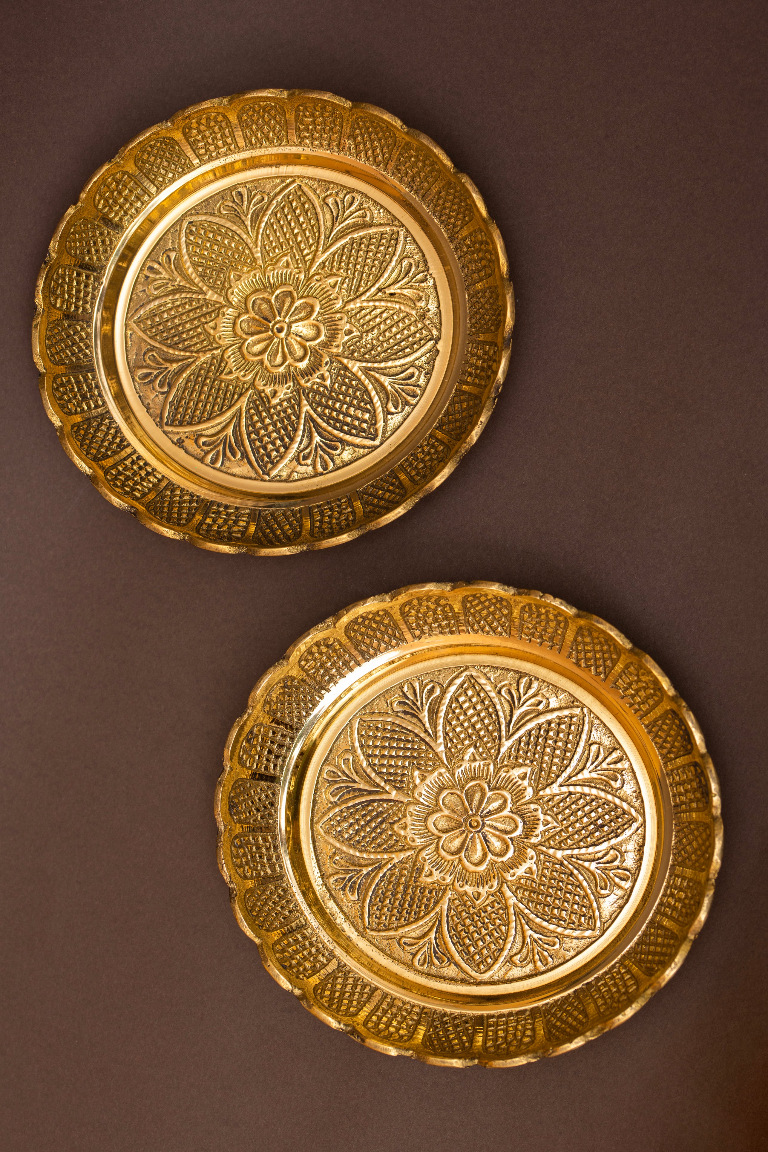 Sunflower Brass Plate (Set of 2)