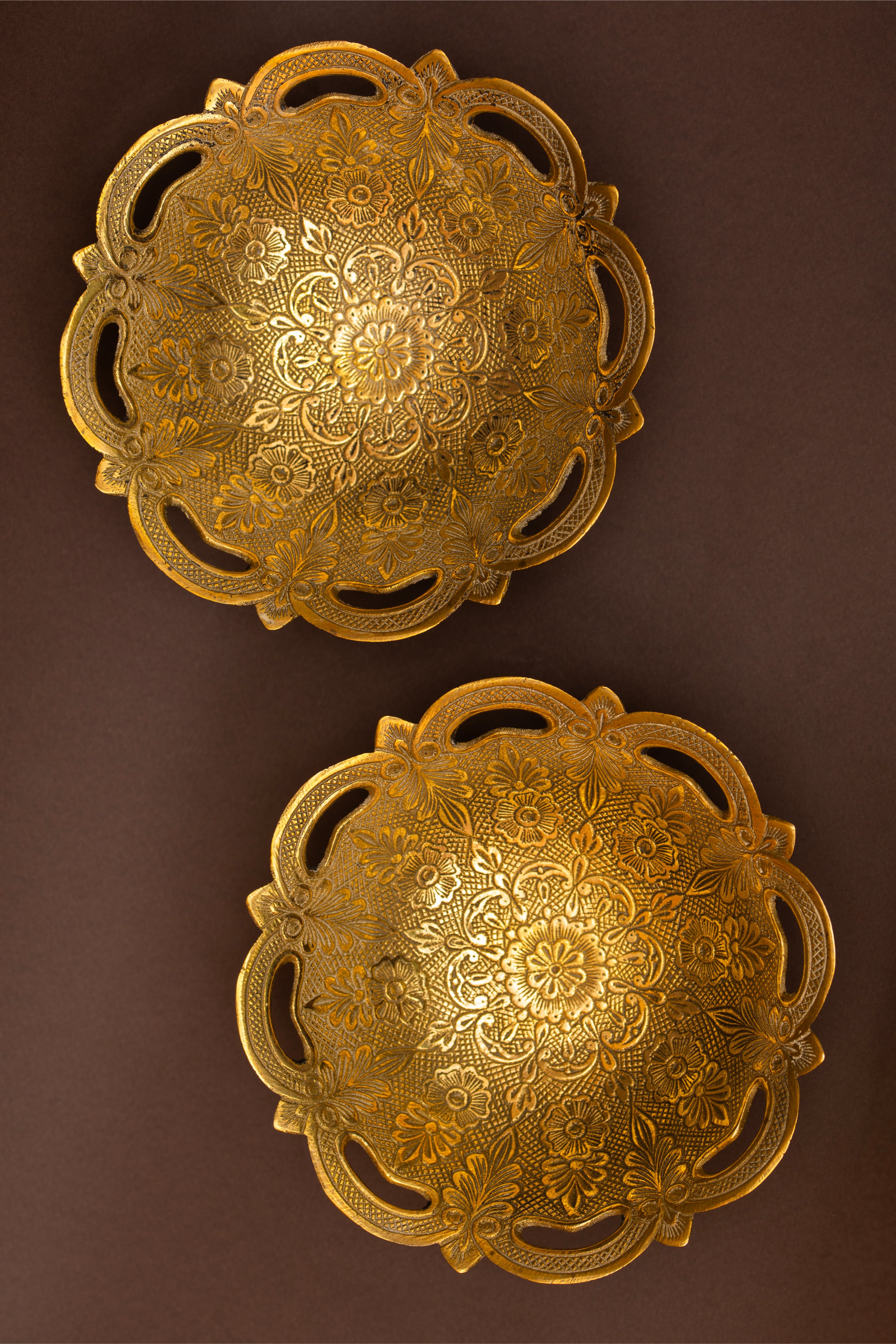 Sunehri Phool – Golden Bloom Brass Bowls (Set of 2)