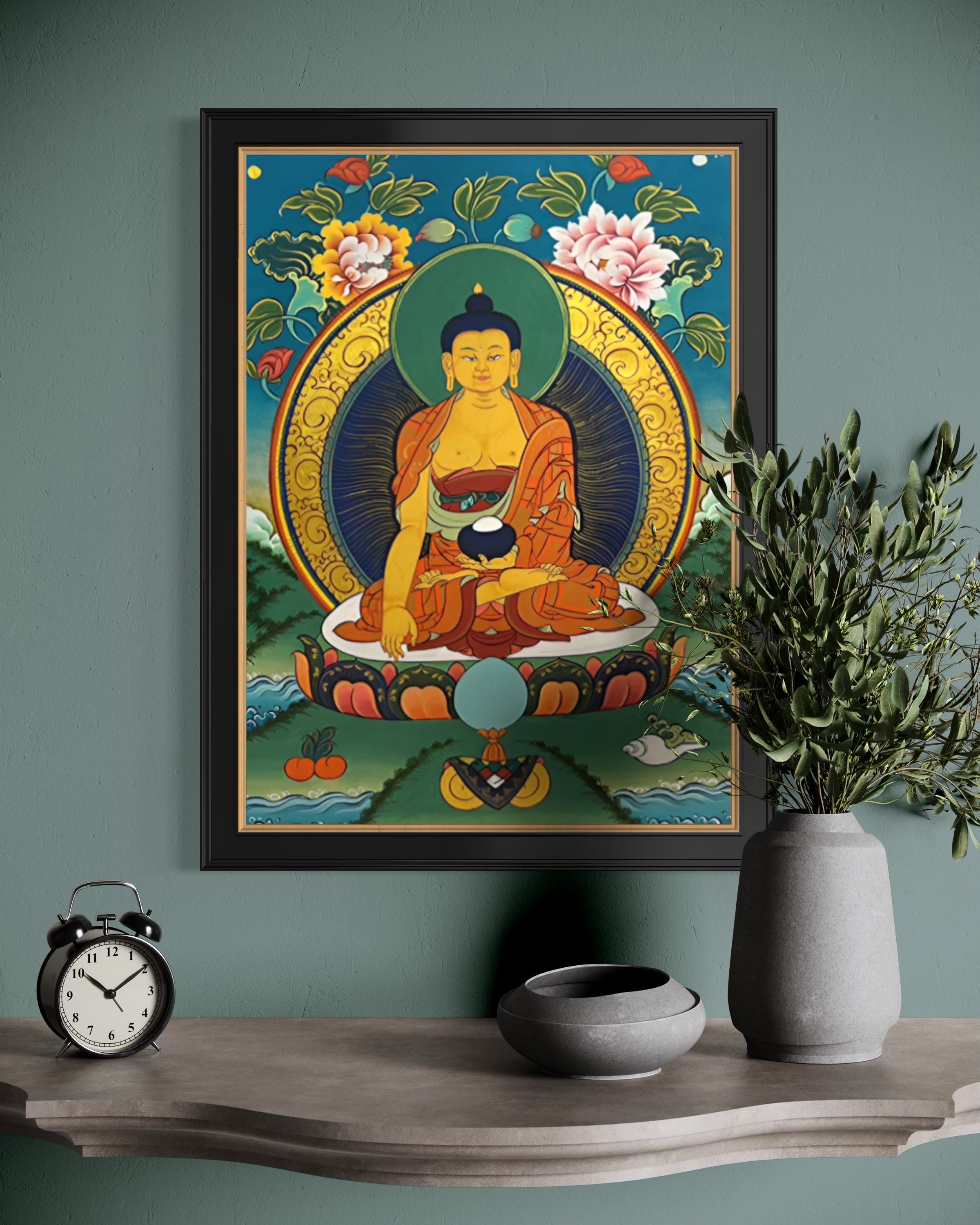 Shakyamuni in Enlightenment – Ladakh Thangka Painting
