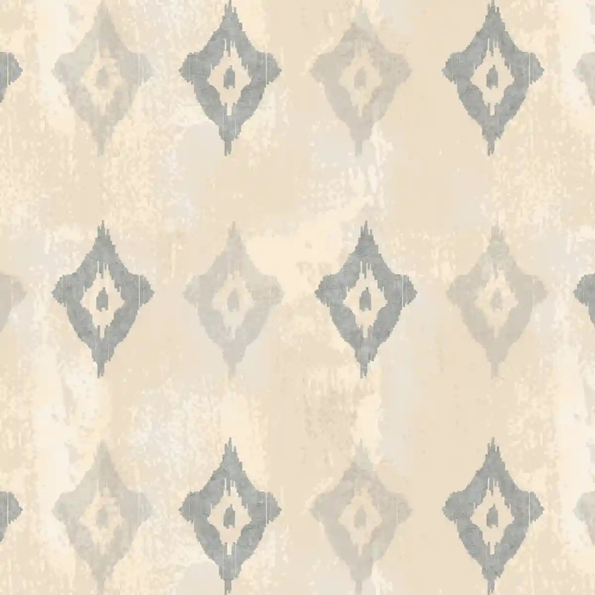 Beige Ikkat Design  Bedroom Wallpaper