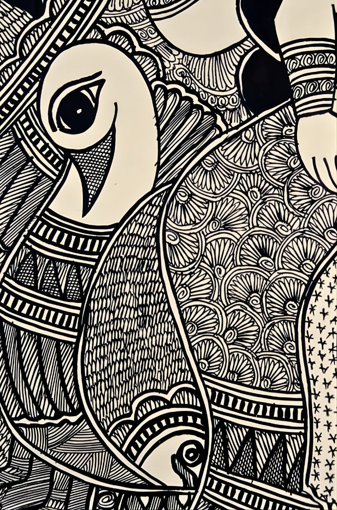 Saraswati in Kachni Style – Madhubani Painting