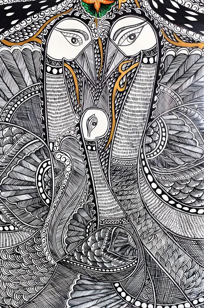 Peacock Ras – Madhubani Painting