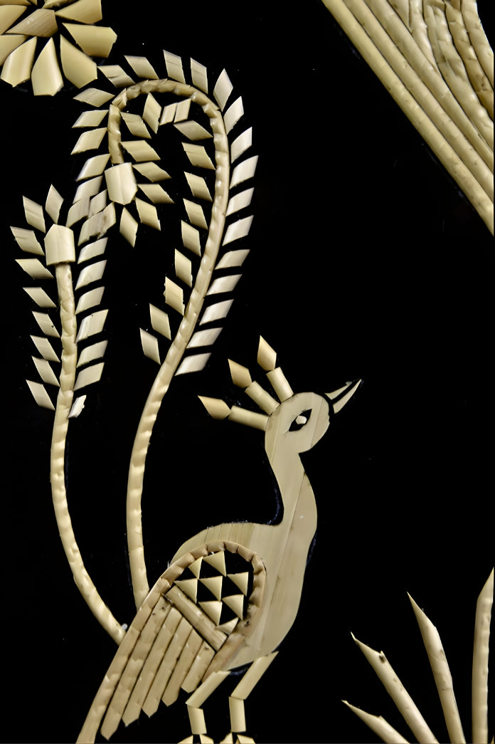 Peacock in Reverence – Sikki Heritage Art