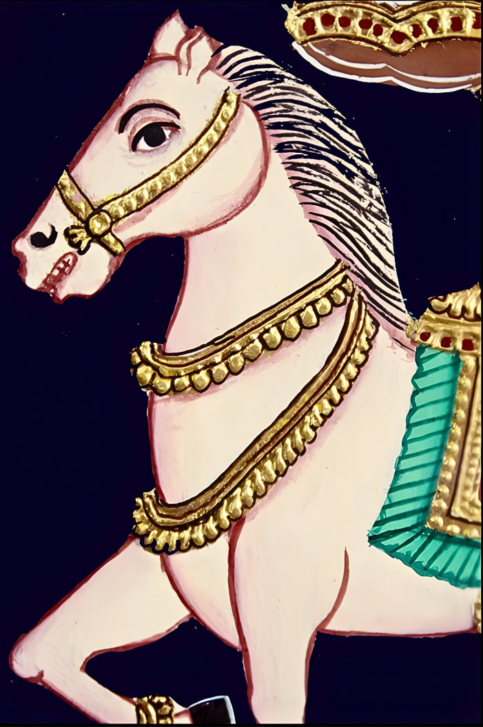 Palace Horse - Mysore Paintings (22KT Gold Leaf)