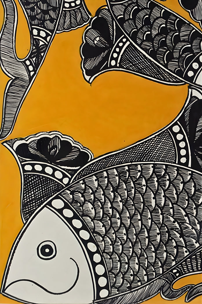 Ras of the Fish - Madhubani Painting