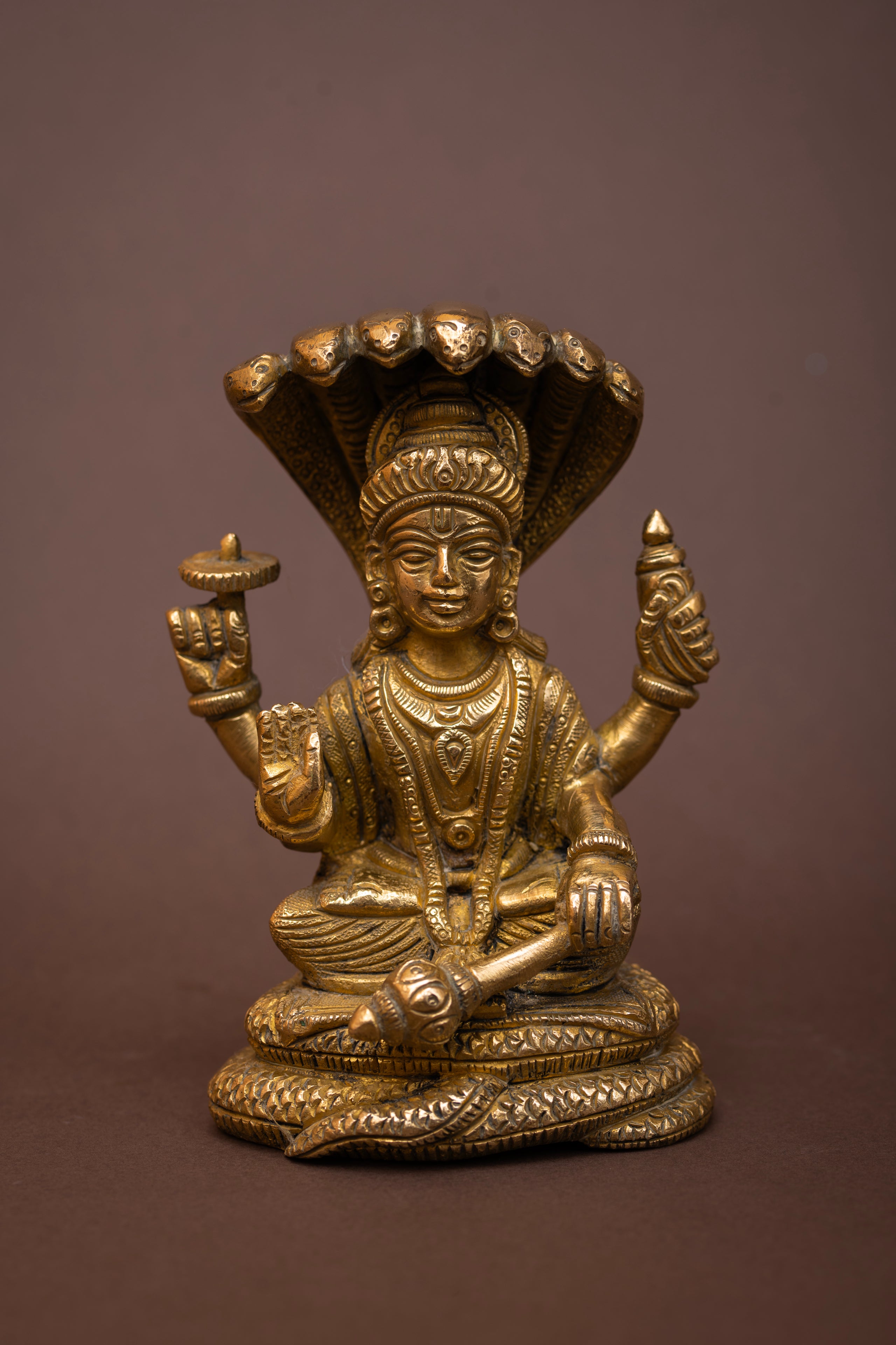 Vishnu Ananta Brass Sculpture
