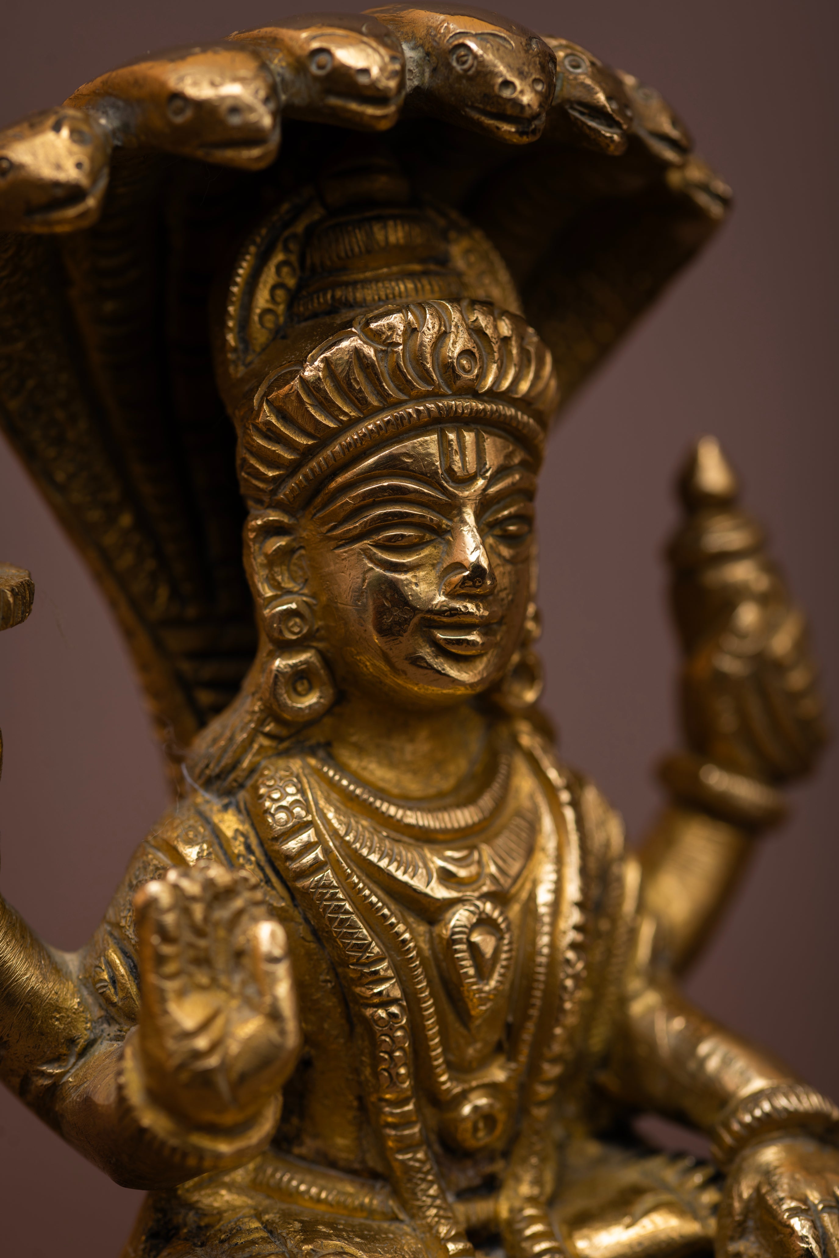 Vishnu Ananta Brass Sculpture