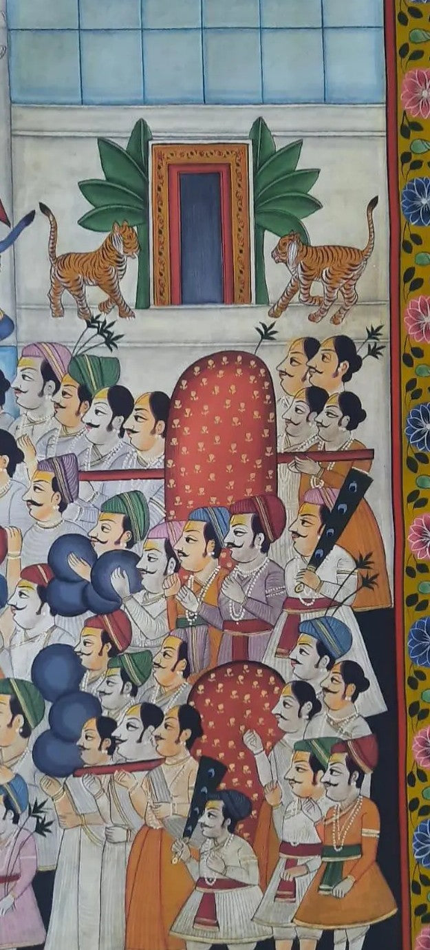 Pichwai- Lord Shrinathji Temple Painting - In 24k Gold