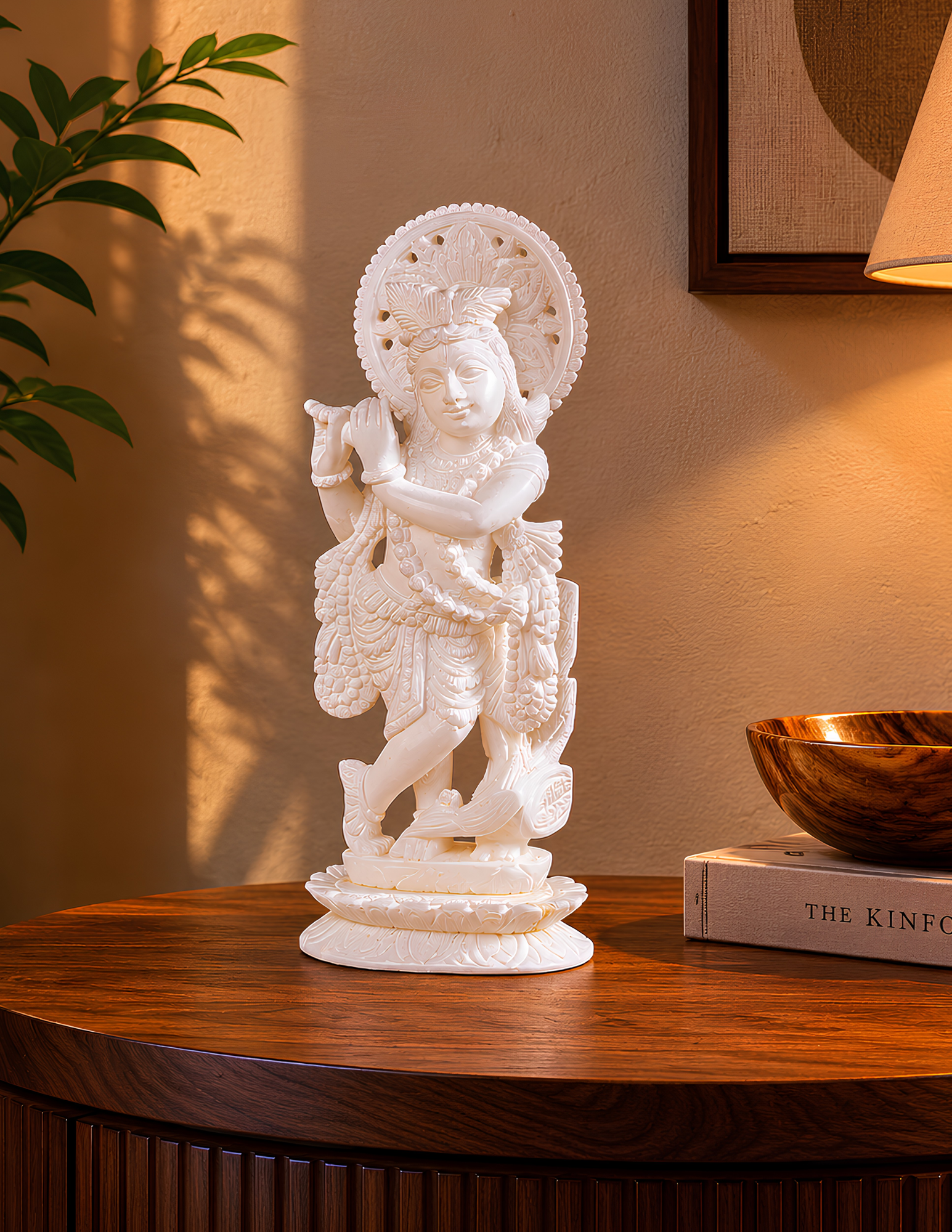 White marble Krishna Statue