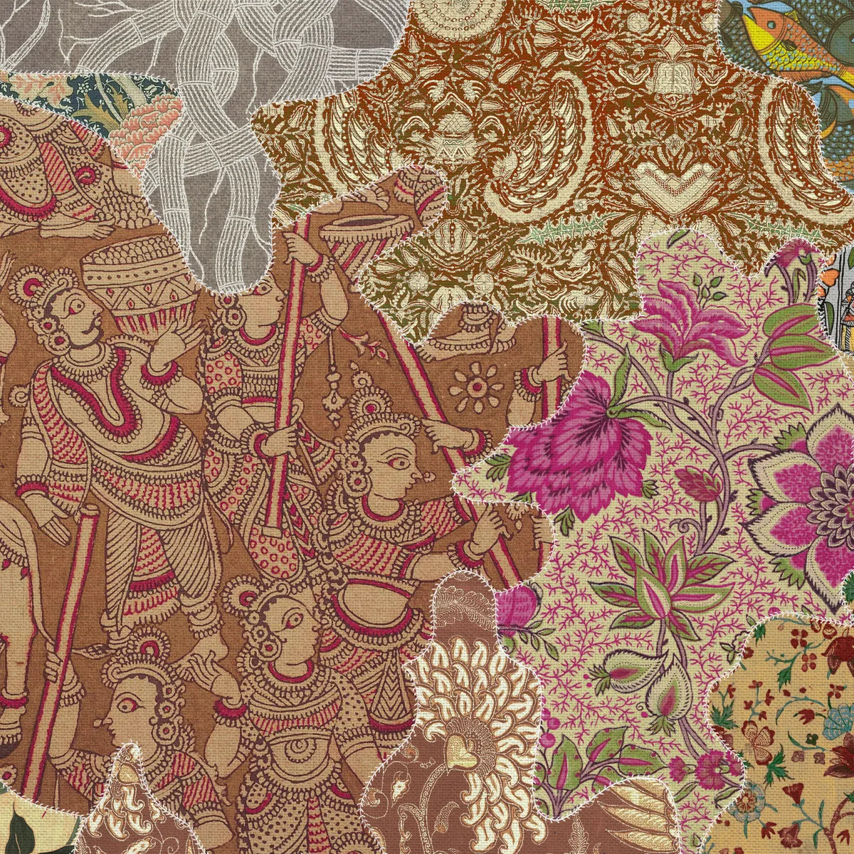 Rang Rali, Indian Wallpaper Inspired by Fabrics of India