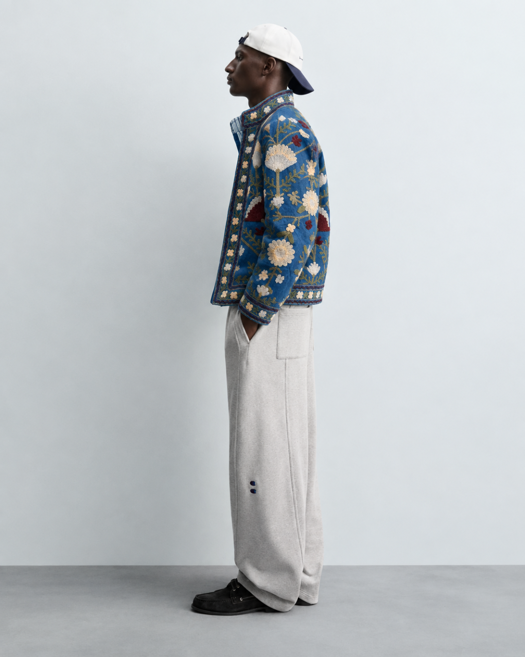 Neelofar Jacket (Unisex) – Cobalt Blue Floral Embroidered Jacket