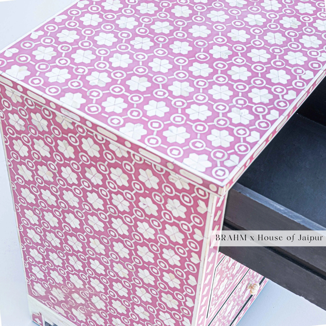 Honeycomb Pink Bone Inlay Dresser