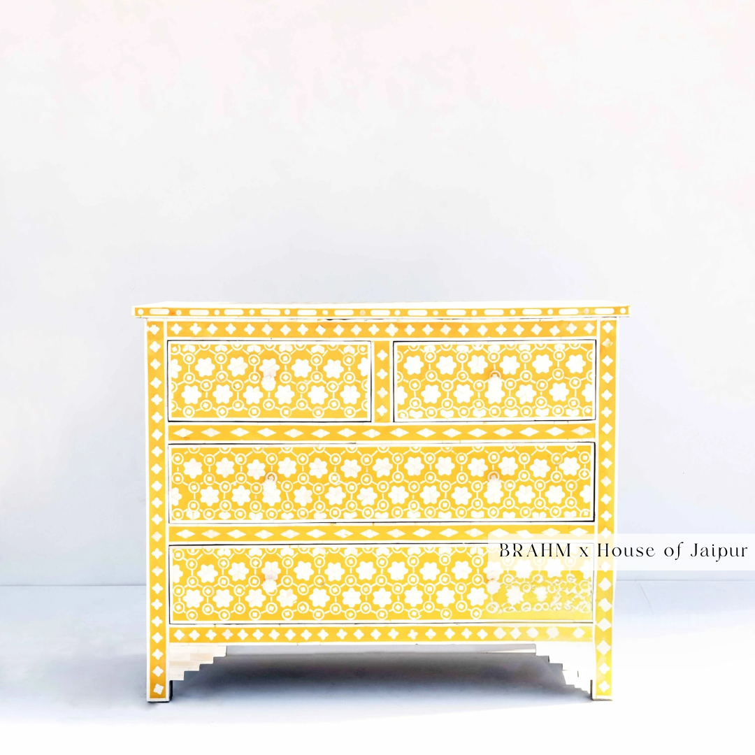 Honeycomb Yellow Bone Inlay Dresser