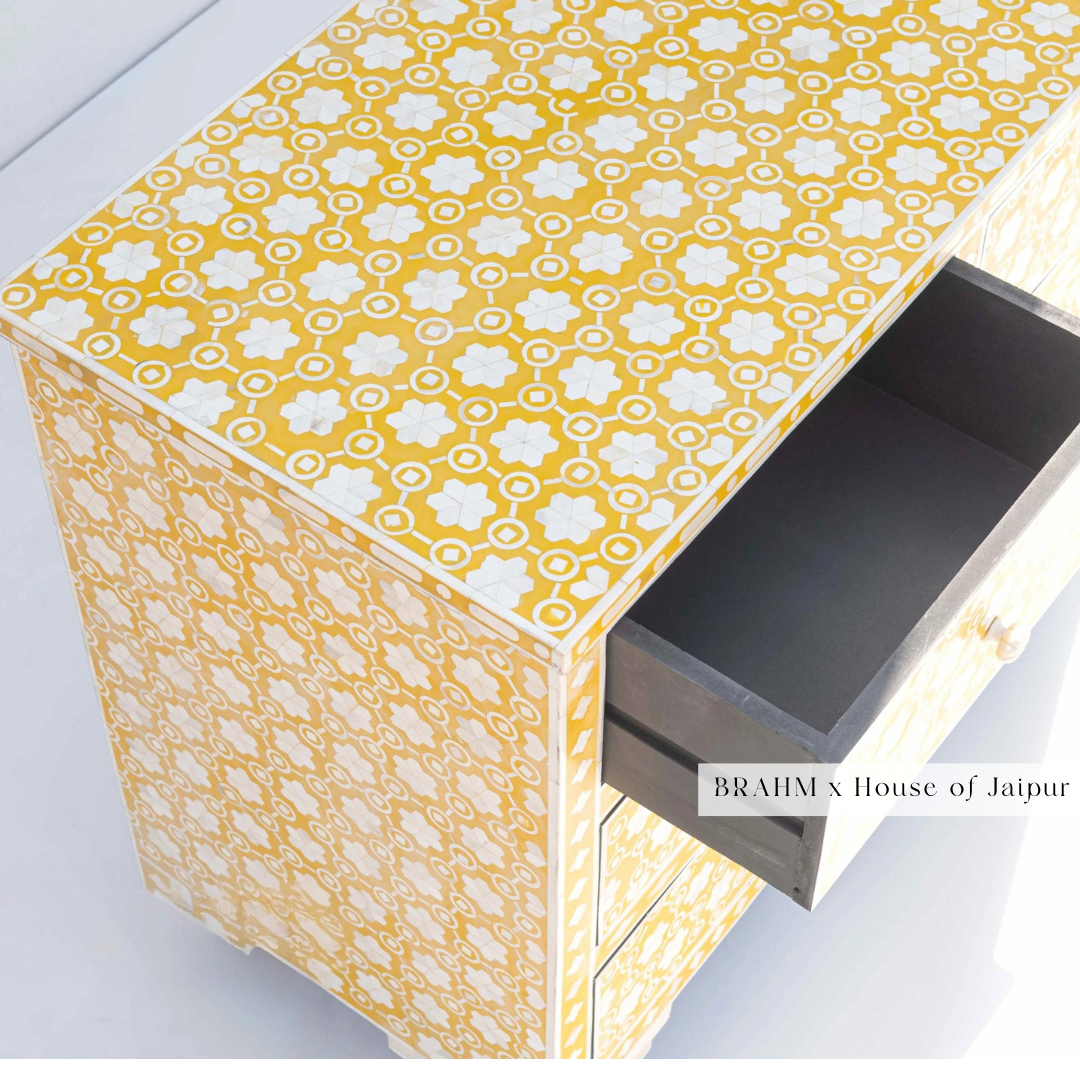 Honeycomb Yellow Bone Inlay Dresser