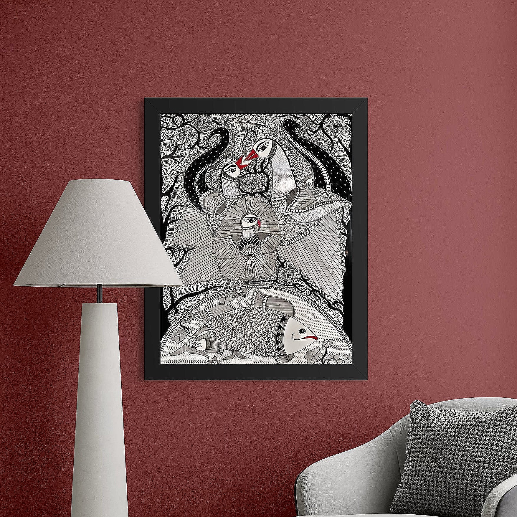 River of Life - Madhubani Painting