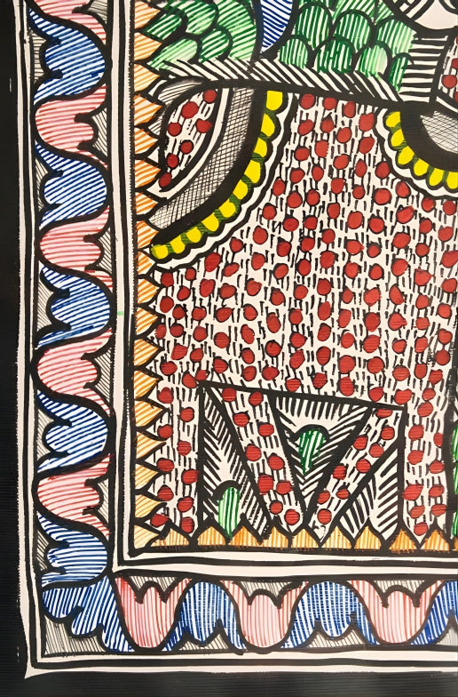 Harmony of Land and Water - Madhubani Painting