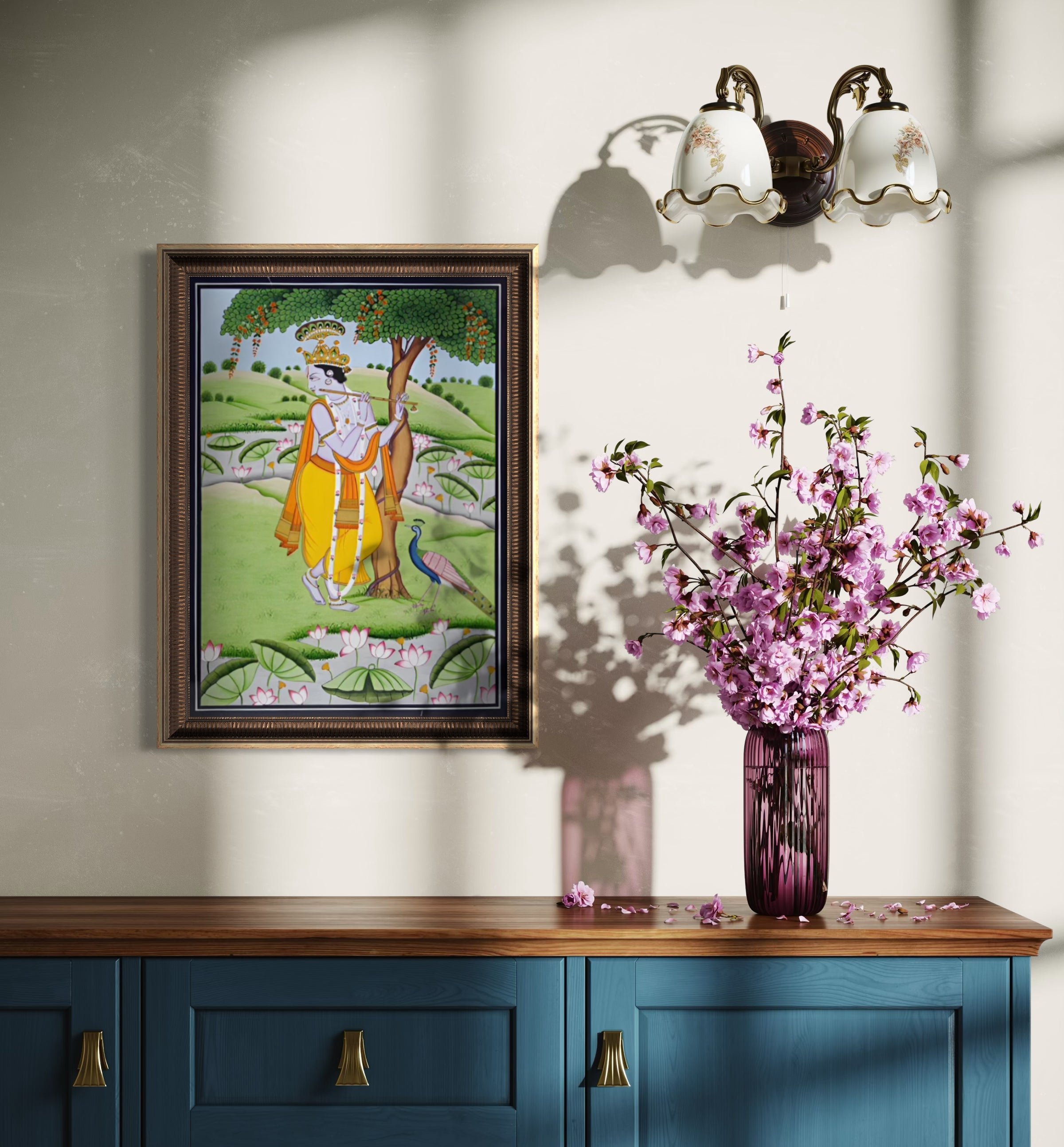 Melody in the Meadow – A Kangra Miniature