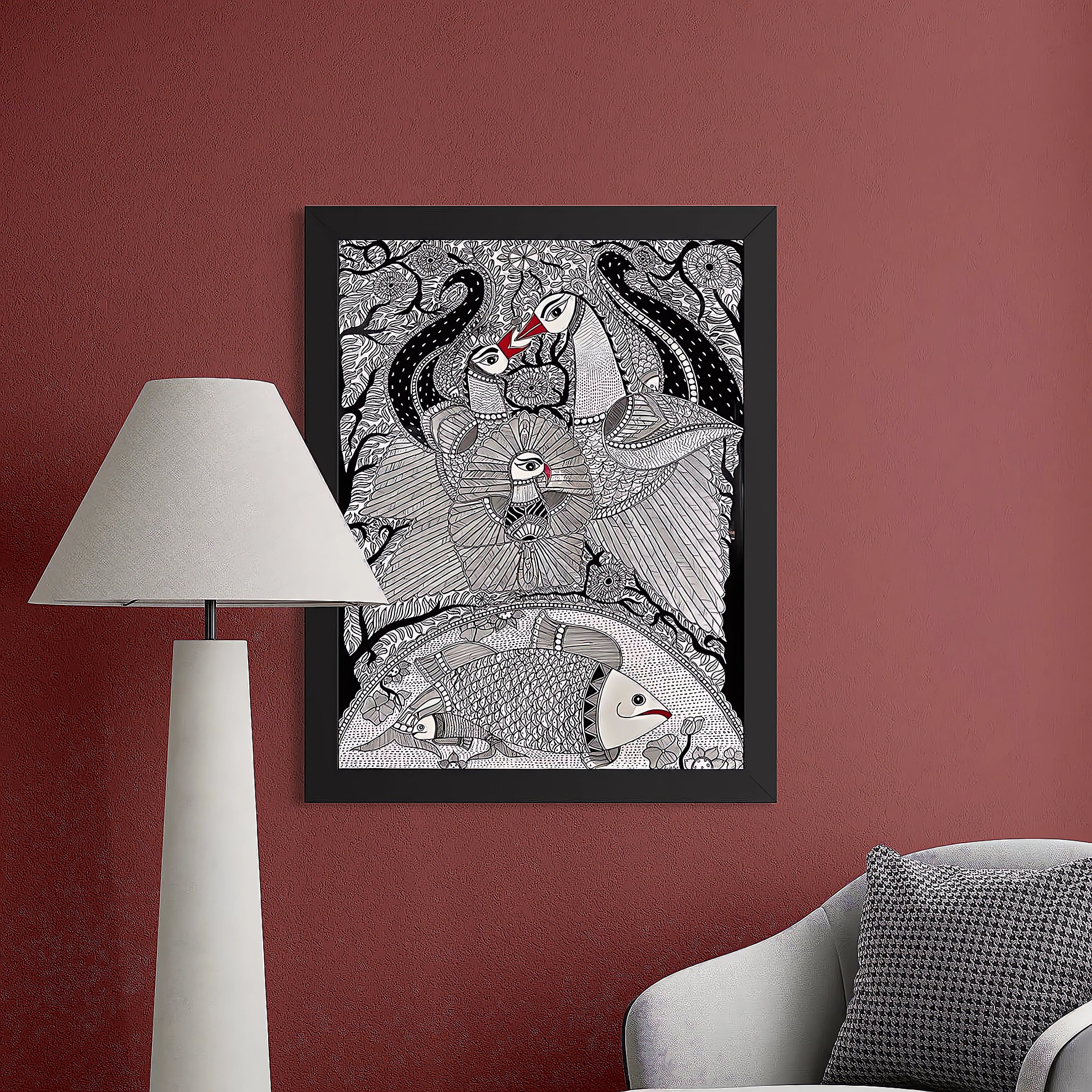 River of Life - Madhubani Painting