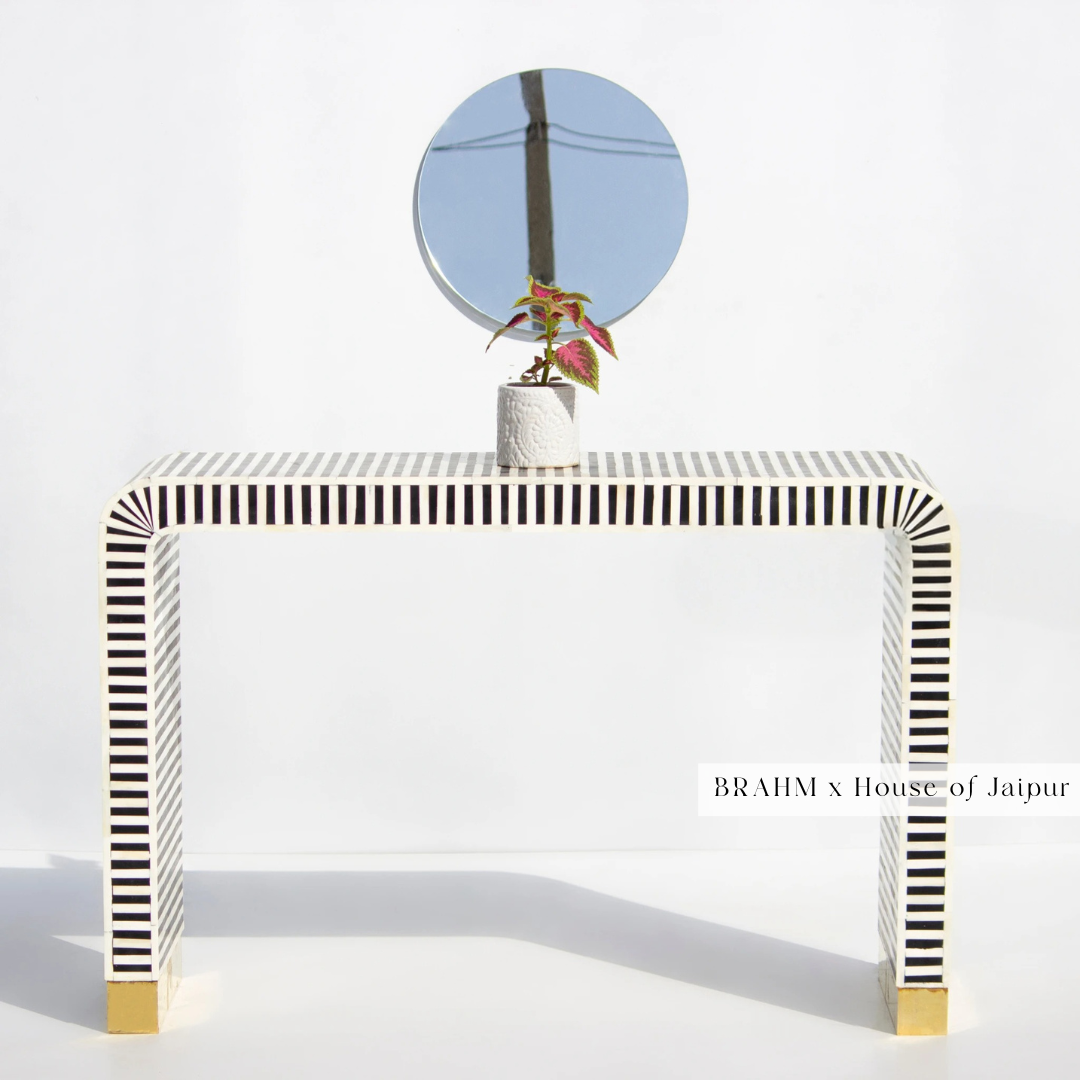 Bone Inlay Console Table