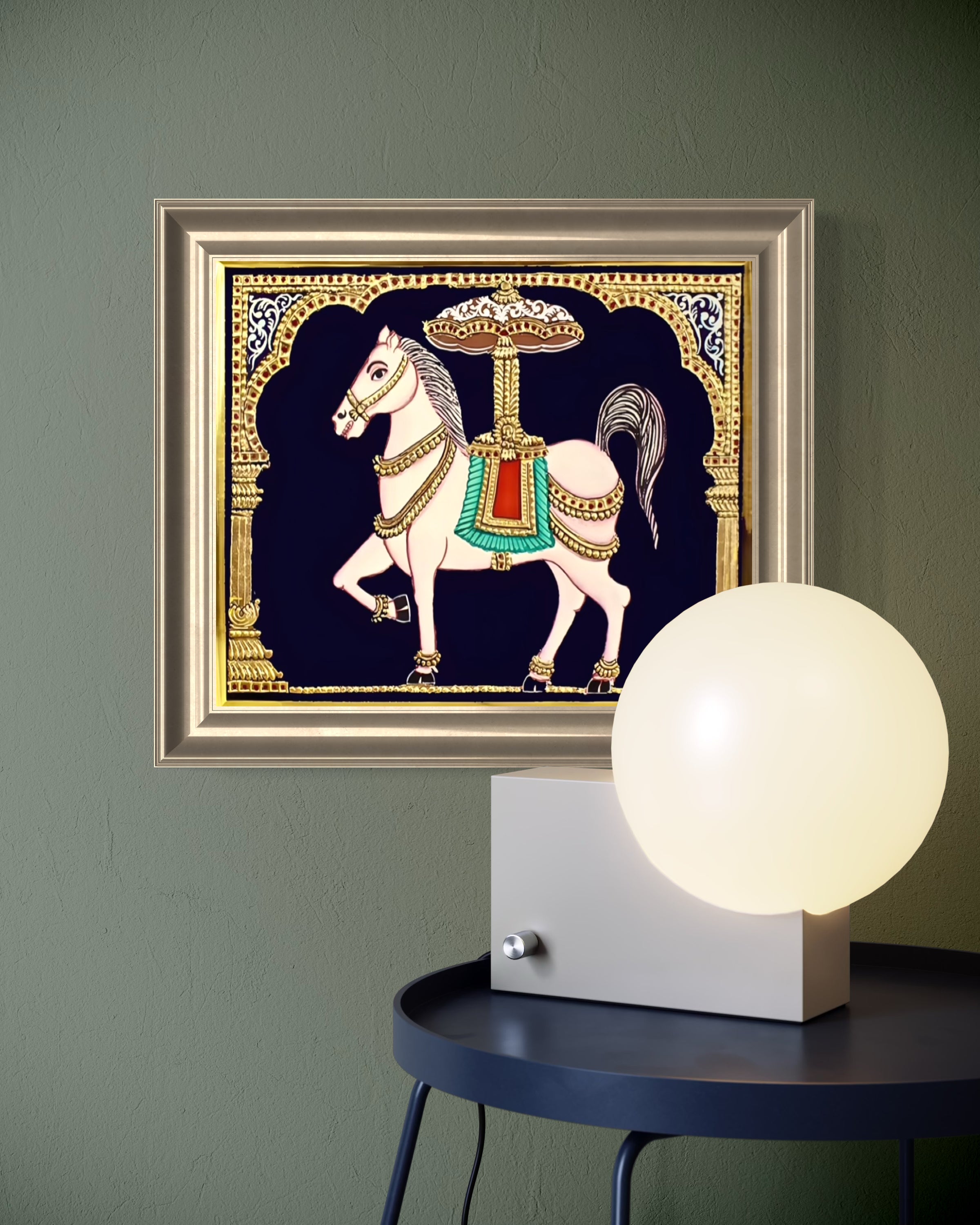 Palace Horse - Mysore Paintings (22KT Gold Leaf)