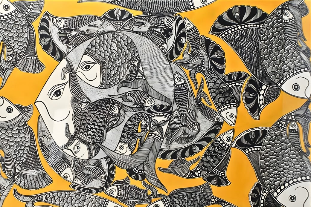 Ras of the Fish - Madhubani Painting