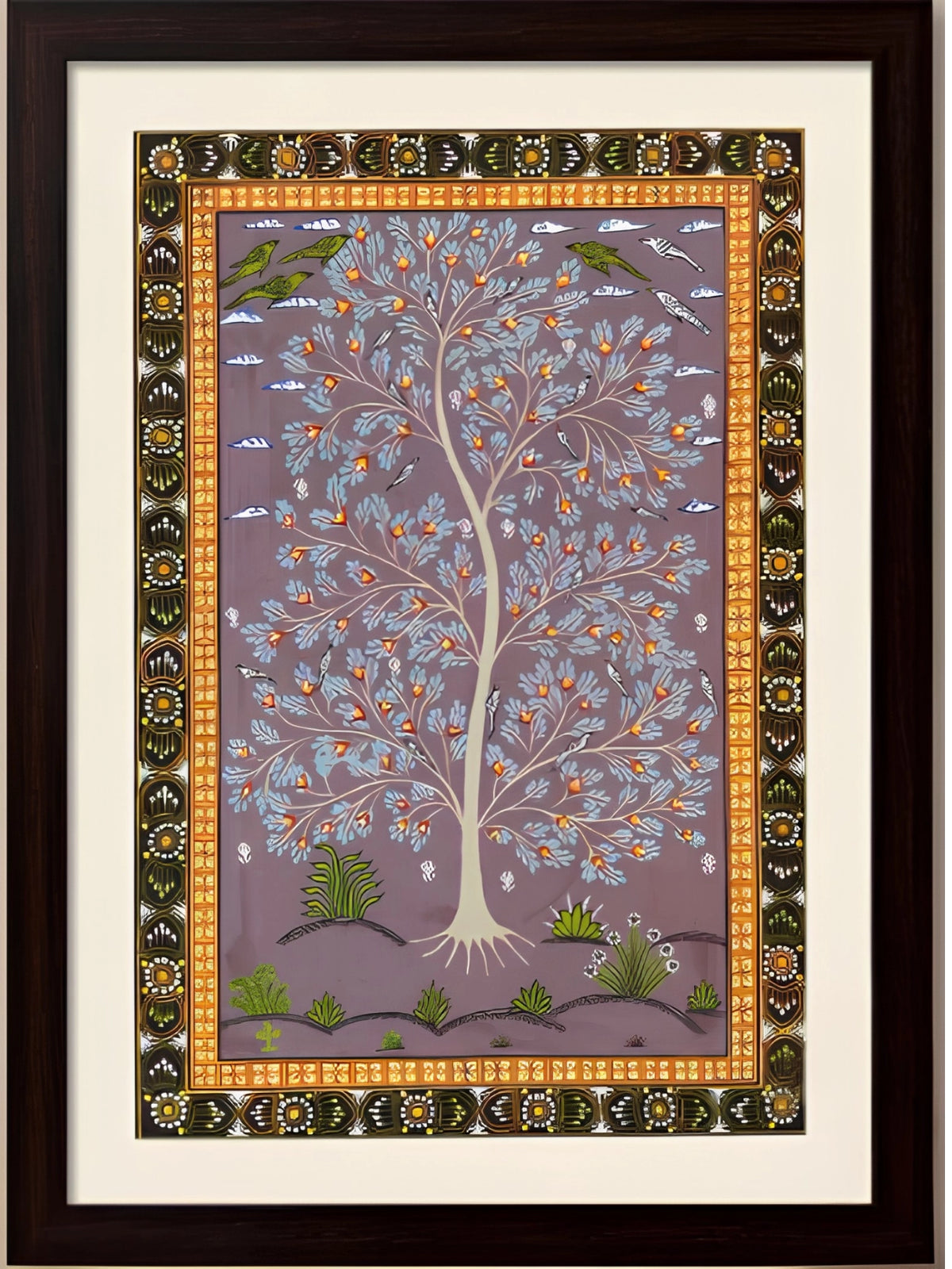 Handpainted – Tree of Life on Lilac