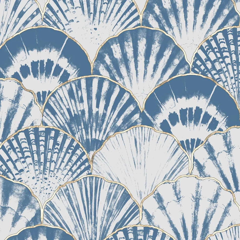 Indigo Echoes: “Batik” Wallpaper