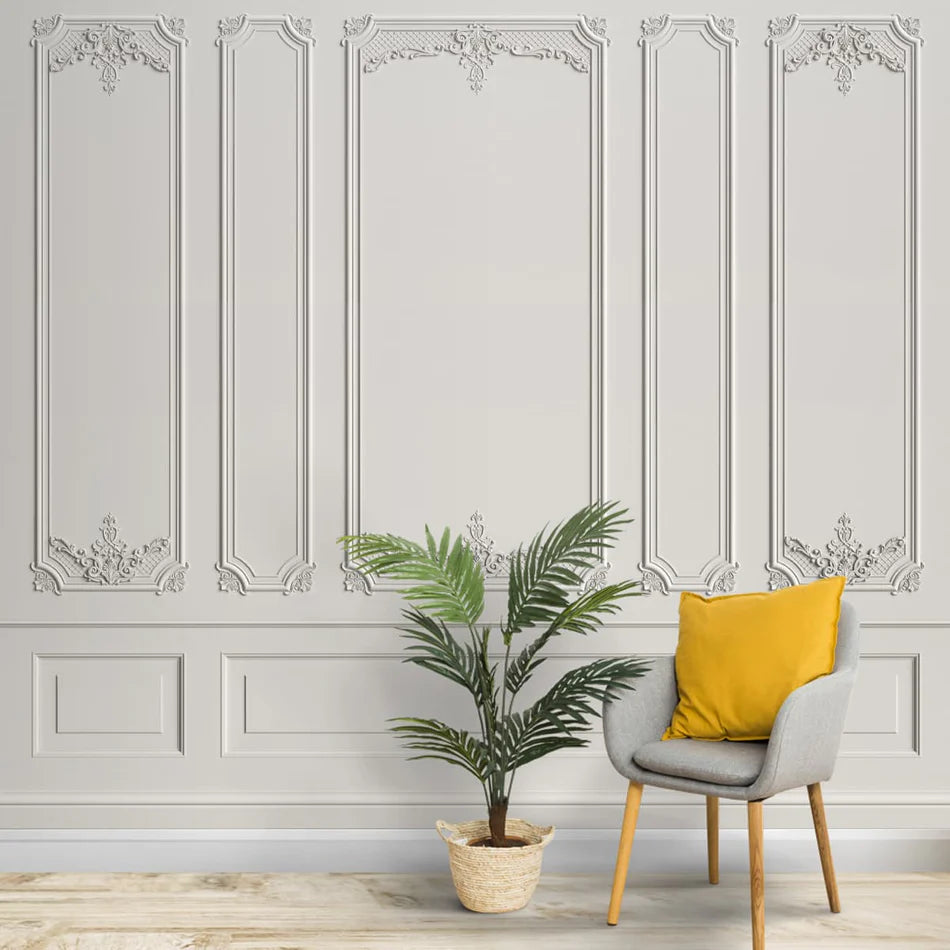Regal Grandeur: "Aarika" 3D Moulded Panel Wallpaper