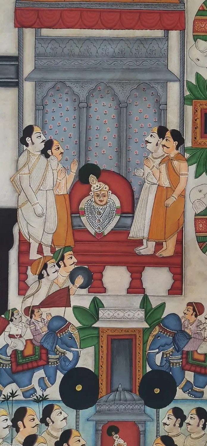 Pichwai- Lord Shrinathji Temple Painting - In 24k Gold