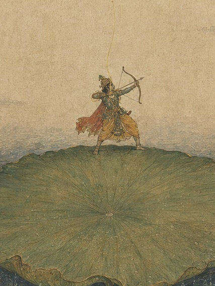 The Archer Above the Waters: Rama and the Ocean of Samsara Print