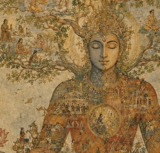 The Tree of Awakening: Buddha and the Wheel of Life Print