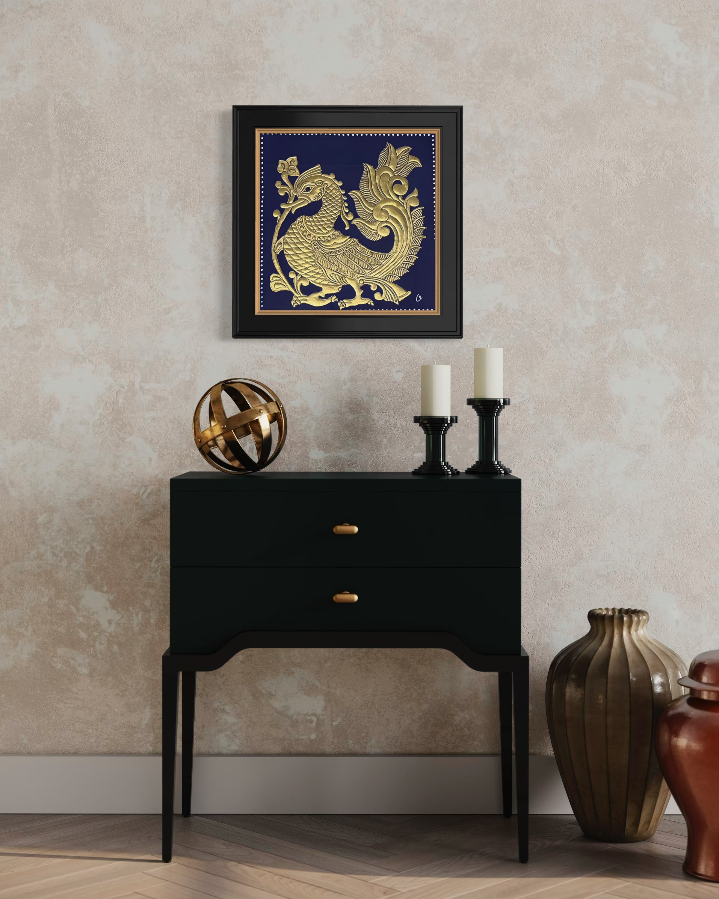 Anna Pakshi - Mysore Painting  (22KT Gold Leaf)