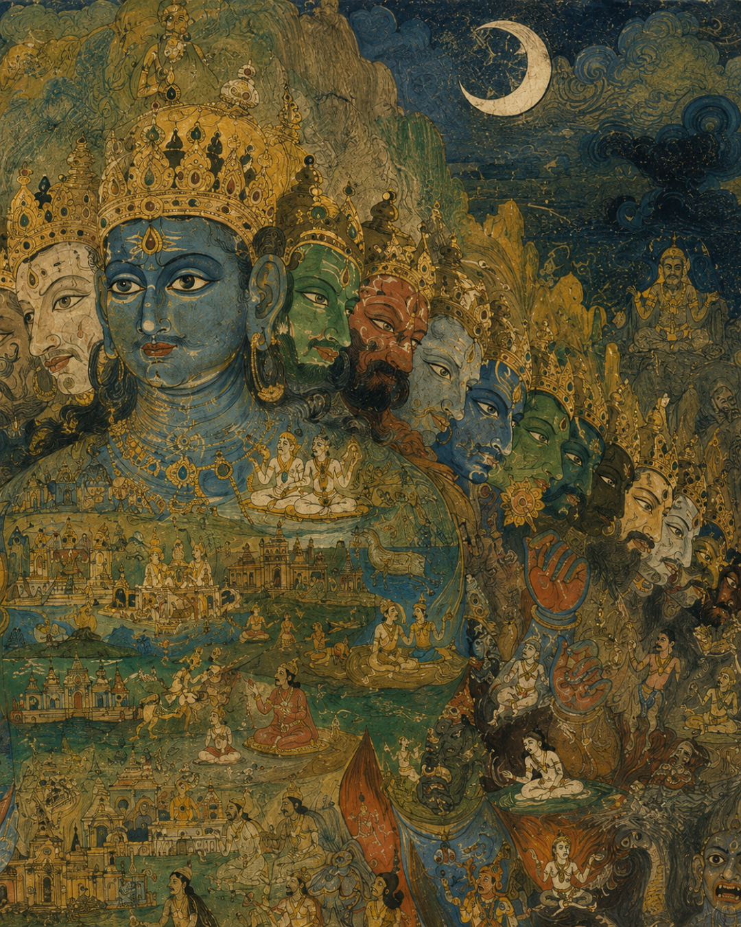 Virat — The Cosmic Form Revealed, Bhagavad Gita Chapter Eleven, Canvas Cloth Print