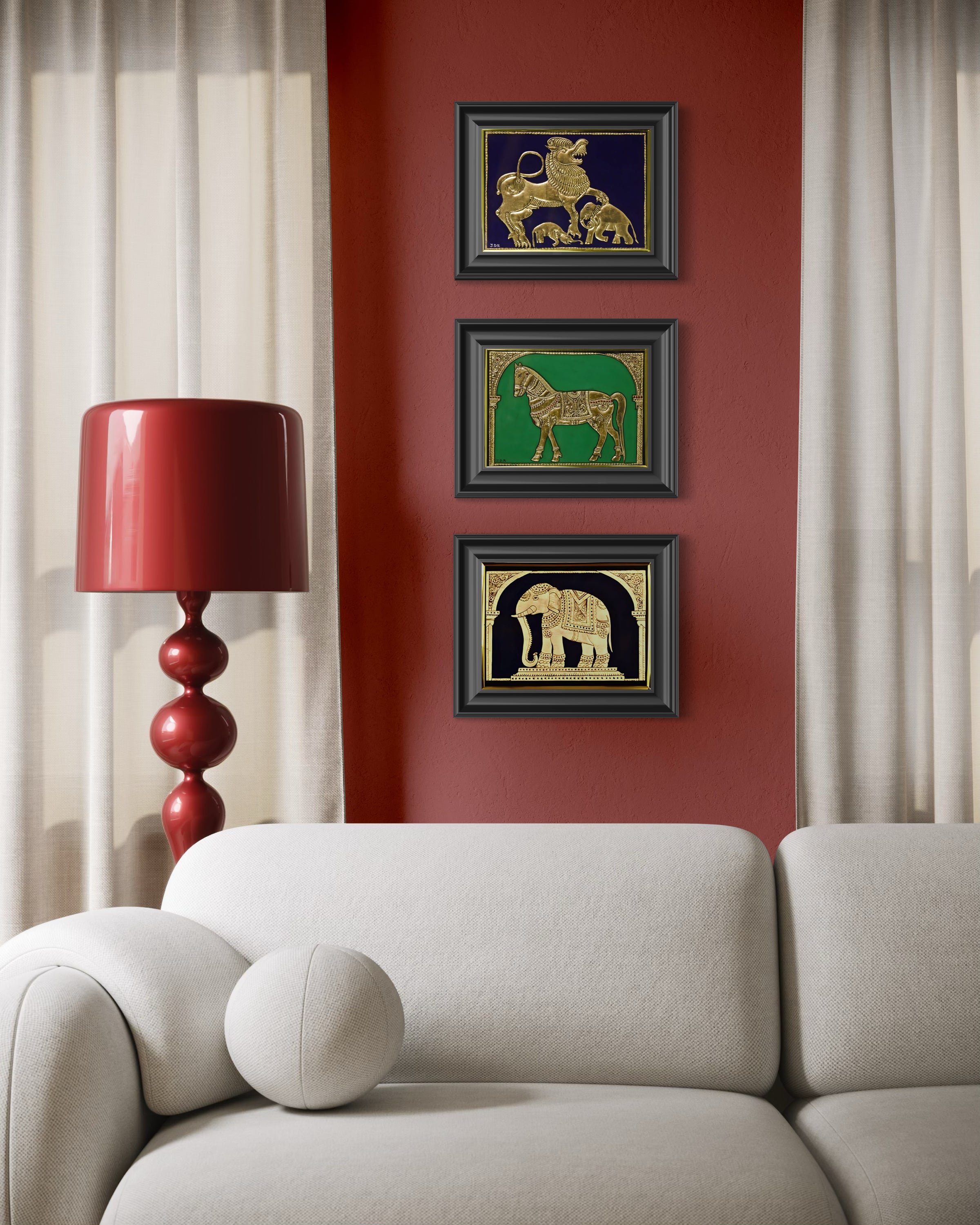 Golden Elephant - Mysore Painting (22KT Gold Leaf)